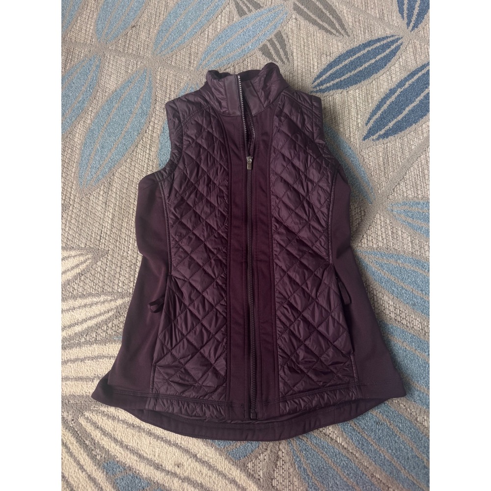 Athleta Women's Quilted Plum Colored Vest Size Small